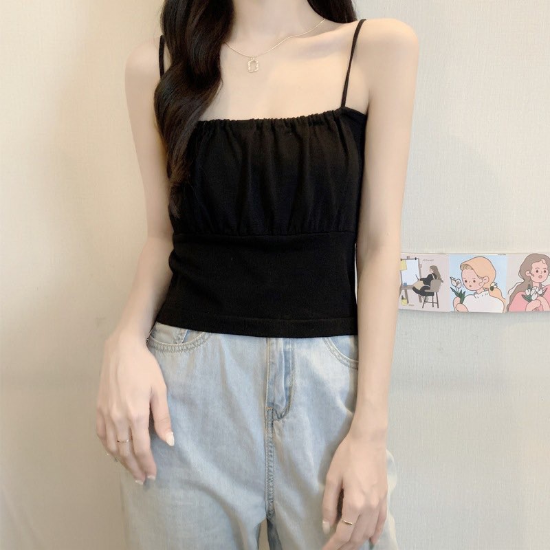 Áo hai dây SuzaHouse nữ N01 dáng ôm, áo 2 dây nữ croptop đẹp vải cotton co dãn 4 chiều có đệm ngực