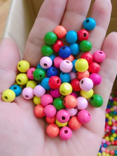Hạt gỗ tròn 6mm-10mm (10g)