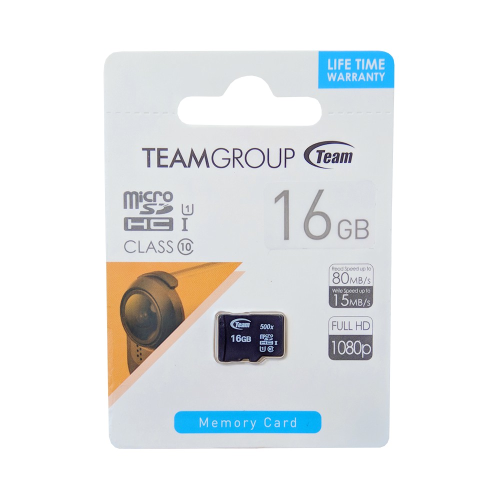 Thẻ nhớ micro SDHC Team 16GB upto 80MB/s 500x (Đen) - Hãng phân phối chính thức