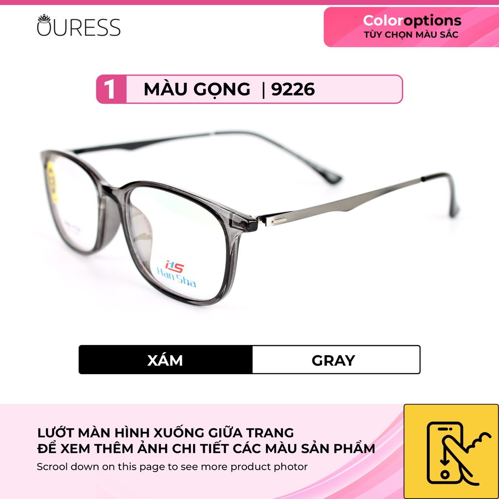 Gọng kính TR90 phối càng hợp kim cao cấp bền đẹp thời trang chính hãng Ouress 9226