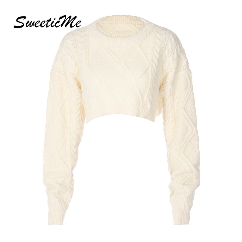 Áo Sweater Tay Dài Cổ Tròn Màu Sắc Đơn Giản Thời Trang   Cho Nữ