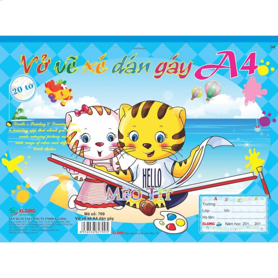 Vở vẽ A4 xé, 20 tờ; MS: 709 .