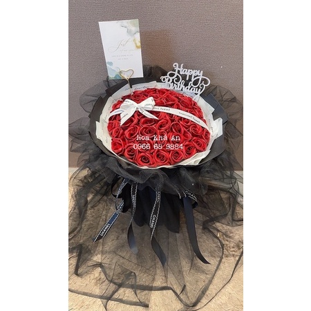 [Quà sinh nhật] Bó hoa sáp 4 lớp mix voan lưới