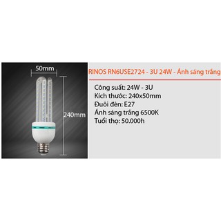 LEd chữ U 24w