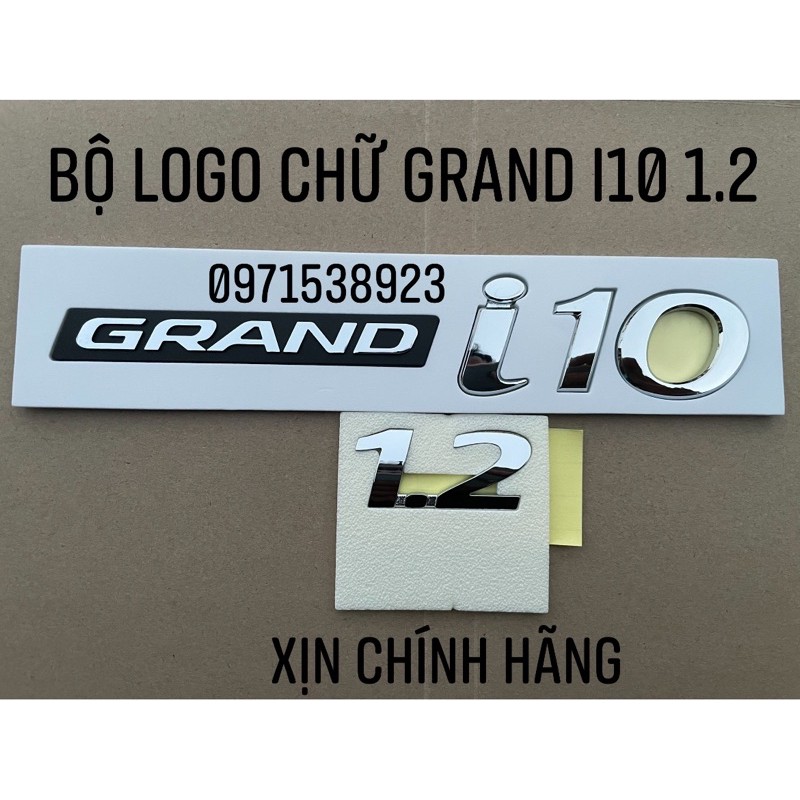 Bộ logo chữ nổi huyndai grand I10 1.2 xịn chính hãng 86330b4000 86310b4000