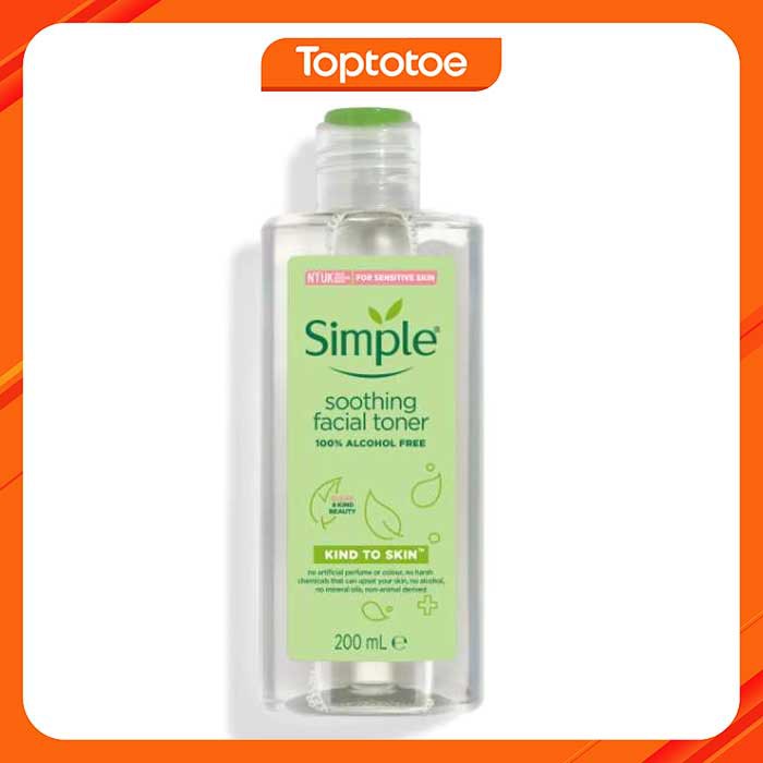 Nước Hoa Hồng Không Cồn Simple Kind To Skin Soothing Facial Toner 200ml