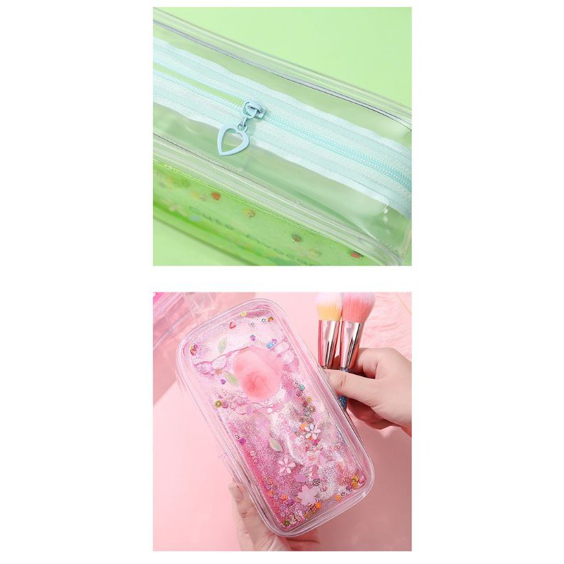 Hộp Bút Kim Tuyến Trong Suốt Hình Quả Đào Tươi.