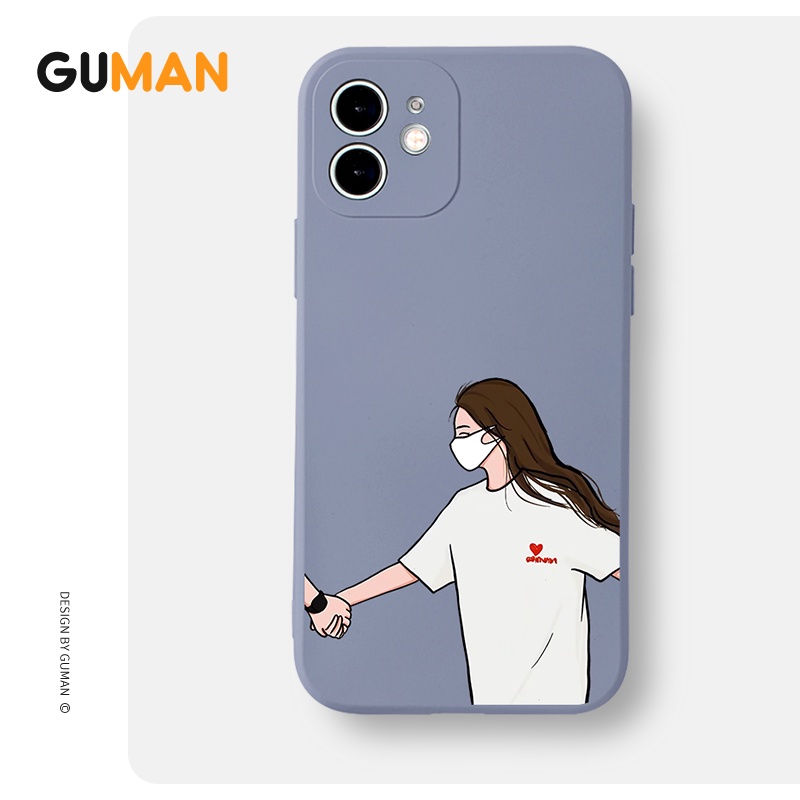 Ốp lưng GUMAN mềm nam nữ cặp đôi dễ thương đẹp cho iPhone 14 13 12 11 Pro Max SE 2020 X XR XS 8 7 6S 6 Plus kute XYB425