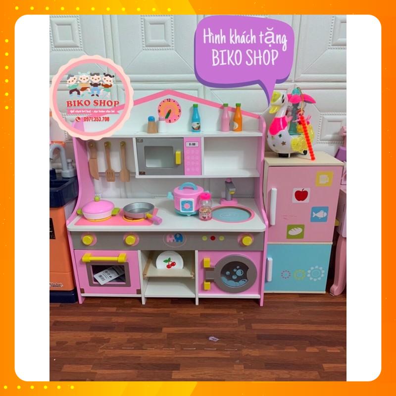 Bếp lắp ráp màu hồng 72cm