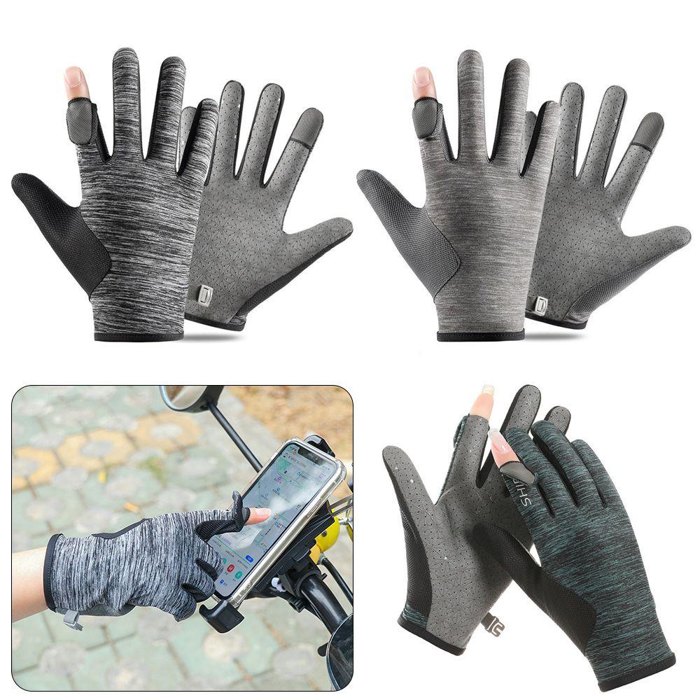 LAYOR1 Găng Tay Lái Xe Đạp / Câu Cá Vải Lụa Lạnh Chống Trượt Thời Trang