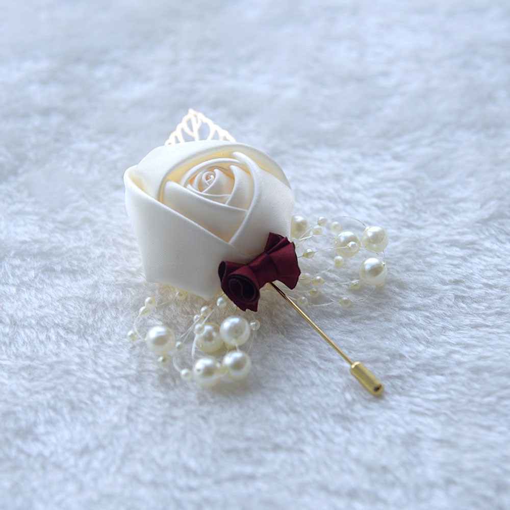 Ghim cài áo SKJK hình bông hoa đính ngọc trai nhân tạo thời trang