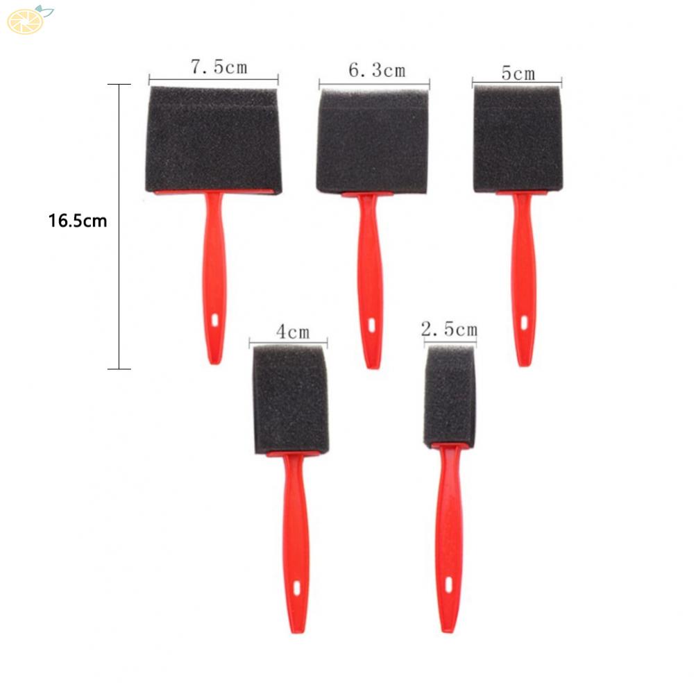 【VARSTR】Foam Brushes 2.5/4/5/6.3/7.5cm Craft Paint Brush Foam Paint Brush Plastic