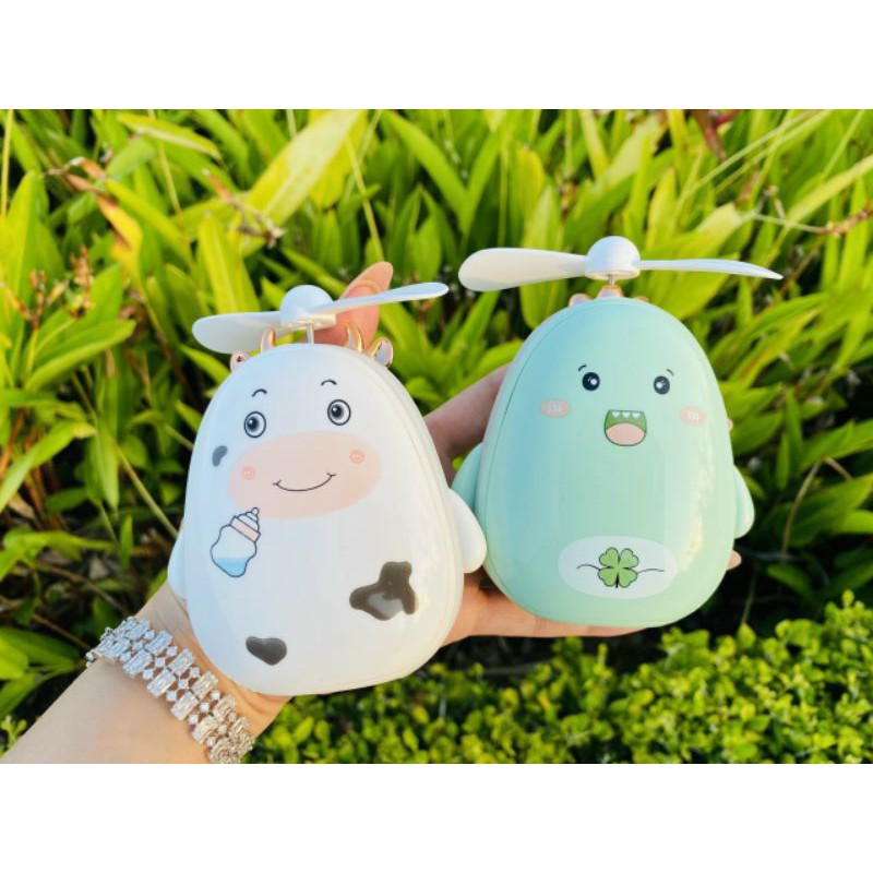 Quạt gương đèn led 3in1 mẫu thú cute