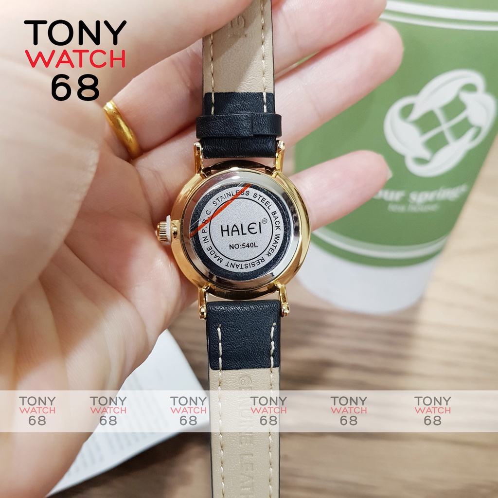 Đồng Hồ Đôi Nam Nữ Dây Da Chính Hãng Halei Đẹp Số La mã Cao Cấp
