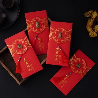2pcs Chinese New Year Red Packet Gold Foil Ox New Year Gift Red Envelope Red Packet Wedding Wallet Lucky Hard