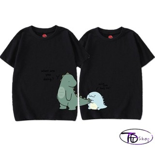 Áo Đôi ⚜️Tự Thiêt Kế⚜️ Áo Cặp Nam Nữ Tình Yêu Khủng Long -Giá chỉ 1 áo