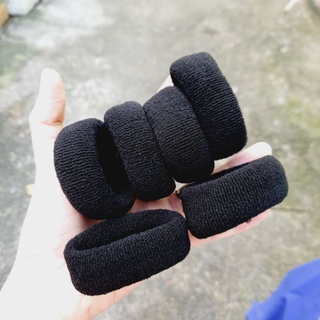 Combo 10 cột tóc trơn màu đen giản nhiều (bản 2- 3cm)
