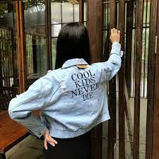 Áo khoác jean nữ Time would heal cao cao cấp form 40-58kg Panda.