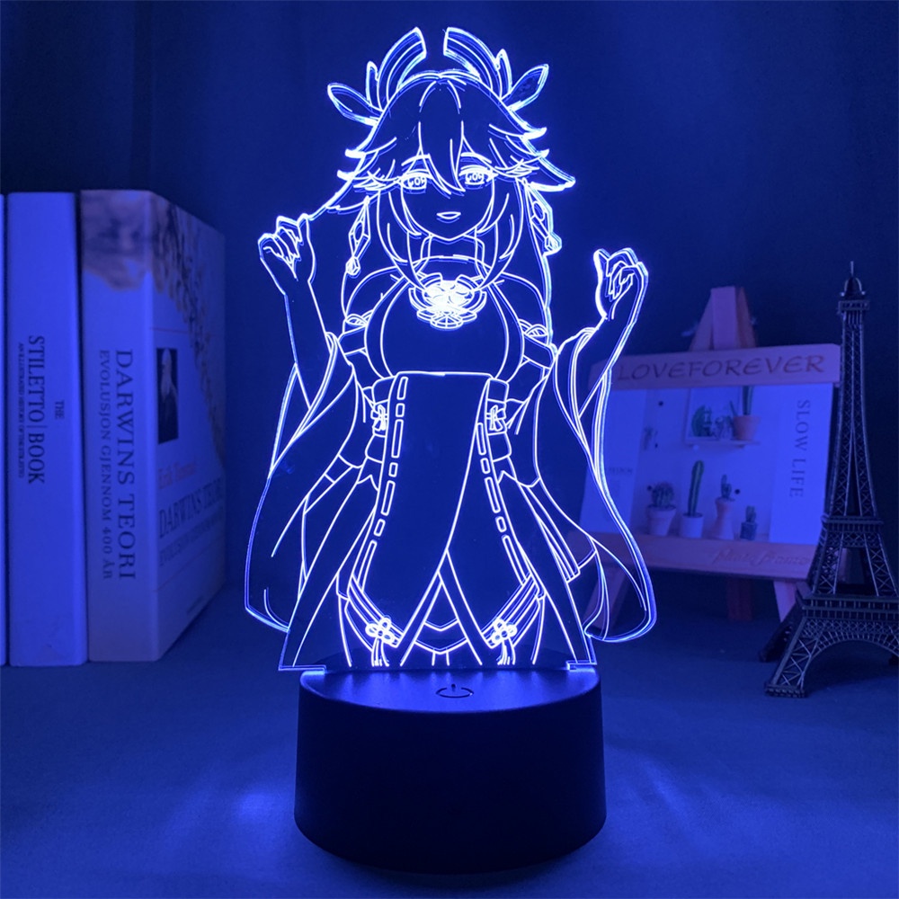 Genshin Đèn Ngủ yae miko Có Thể Thay Đổi Màu Sắc Trang Trí Phòng otaku friends
