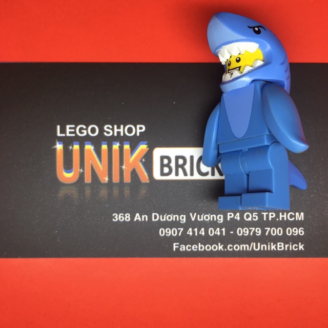 Lego UNIK BRICK Shark Suit Guy - Anh chàng cá mập xanh trong Minifigure Series 15 chính hãng