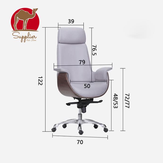 Ghế văn phòng điều chỉnh độ cao bọc da cao cấp, Ghế xoay tựa lưng chân kim loại có bánh xe đa năng -MST : SPT0002
