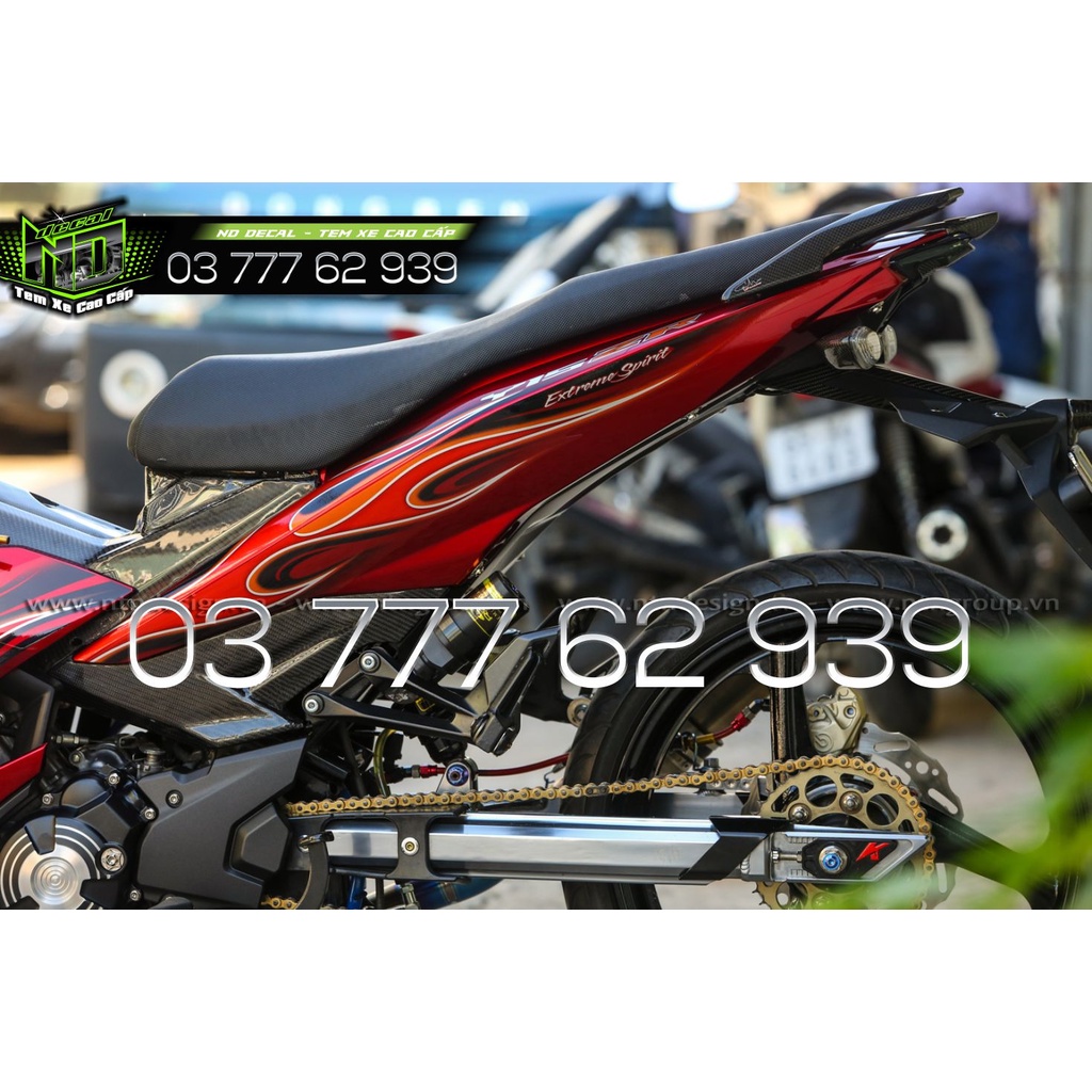 Tem rời Exciter 150 mẫu lửa đỏ đen hot 2022 - đổi màu tùy xe khách hàng