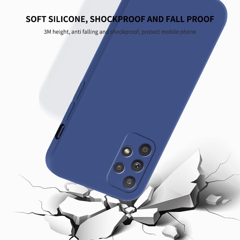 Ốp Điện Thoại Silica Gel Mềm Màu Kẹo Hình Vuông Cho Samsung Galaxy A13 A23 A33 A53 A73 A72 A52 A32 A12 4G 5G M12