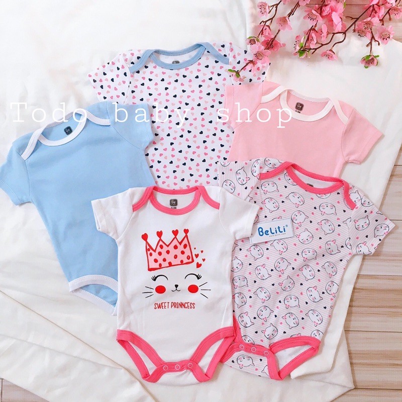 [INBOX CHỌN MẪU] Set 5 body chip cho bé gái hàng xuất dư, bodysuit bé gái