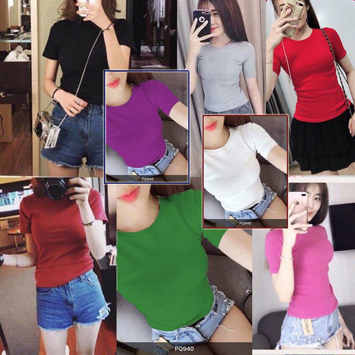 Áo Body Tay Lửng Thun Gân thoáng mát thun croptop tay chuẩn VNXK