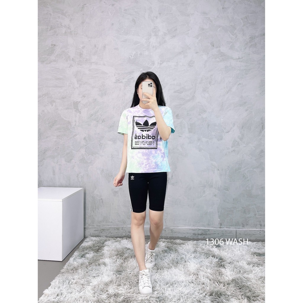 (HÀNG XUẤT XỊN) Áo das loang 1306 TREFOIL TEE TYE DYE MULTICO Made in Cam-bo-dia full-tag-code  Size XS S M L