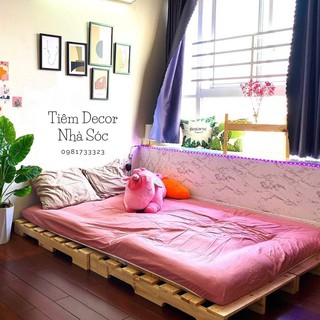 [BIG SALE] Giường Pallet gỗ thông size 1.6m*2m TPHCM – Tiệm Decor Nhà Sóc