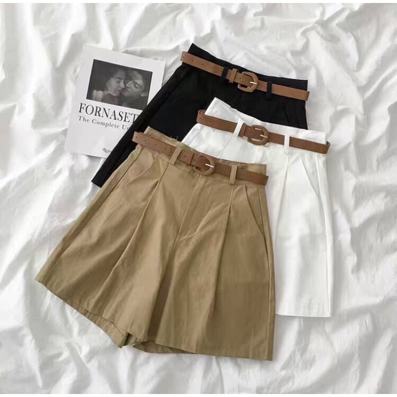 Quần short kaki nữ kèm belt (Có ảnh thật)