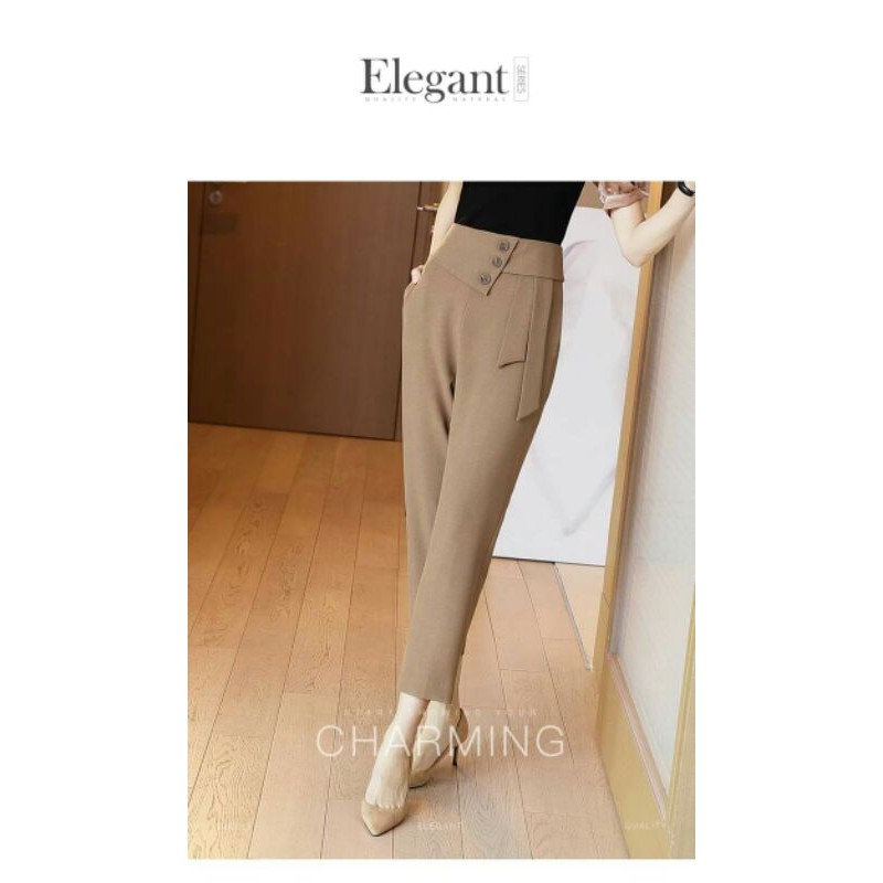 QUẦN BAGGY NỮ THIẾT KẾ BA KHUY CAO CẤP , QUÂN BAGGY CÔNG SỞ NỮ St