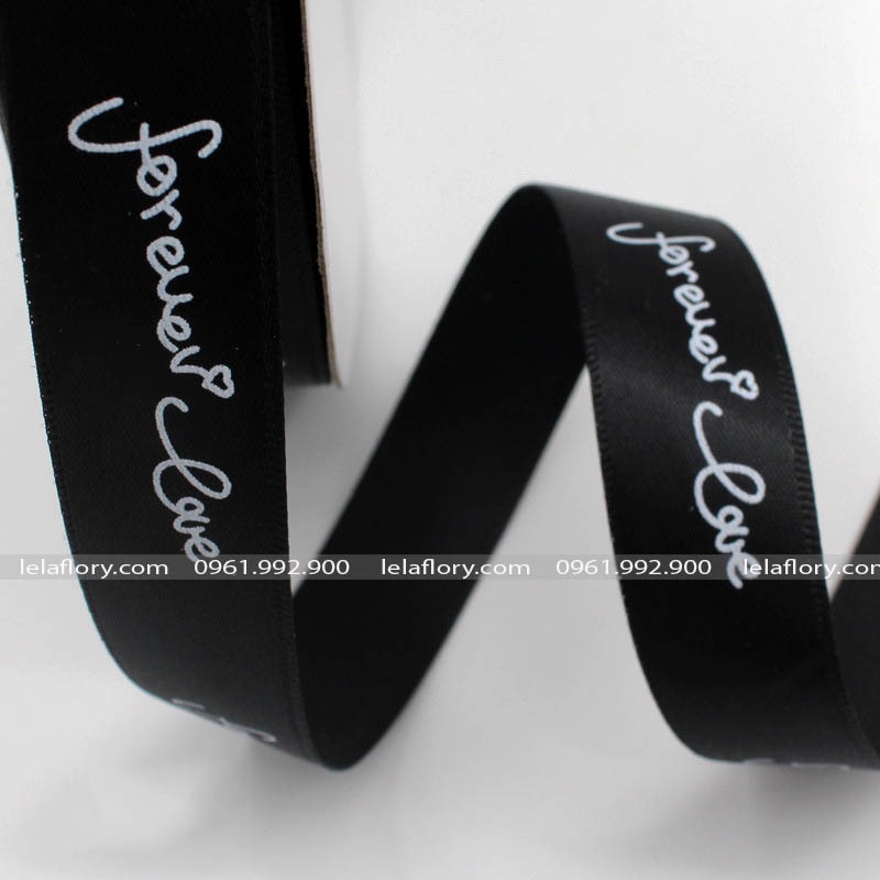 Ruy băng lụa Forever Love bản 2,5cm làm nơ đẹp - RUY0037