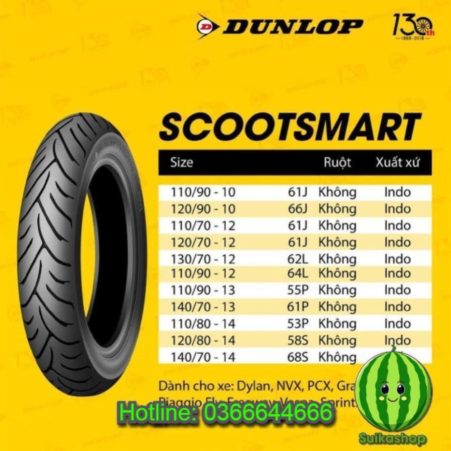 Thanh lý - Vỏ Lốp xe máy Dunlop 140/70-13 SCOOTSMART
