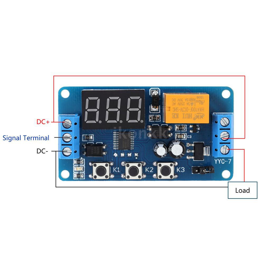 Mạch hẹn giờ bật tắt đếm ngược thời gian hiển thị đèn LED 3V/3.7V/4.5V/5V/6V