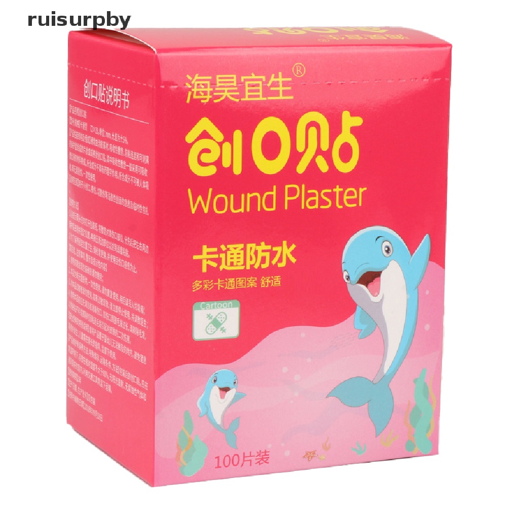 Bộ 100 Băng Dán Sơ Cứu Chống Thấm Nước Họa Tiết Hoạt Hình Dễ Thương