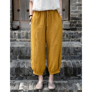 Quần Dài Nữ Dáng Rộng Chất Liệu Linen Freesize