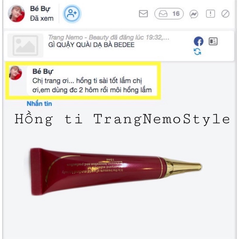 Gel phủ Hồng môi, Hồng ti XL