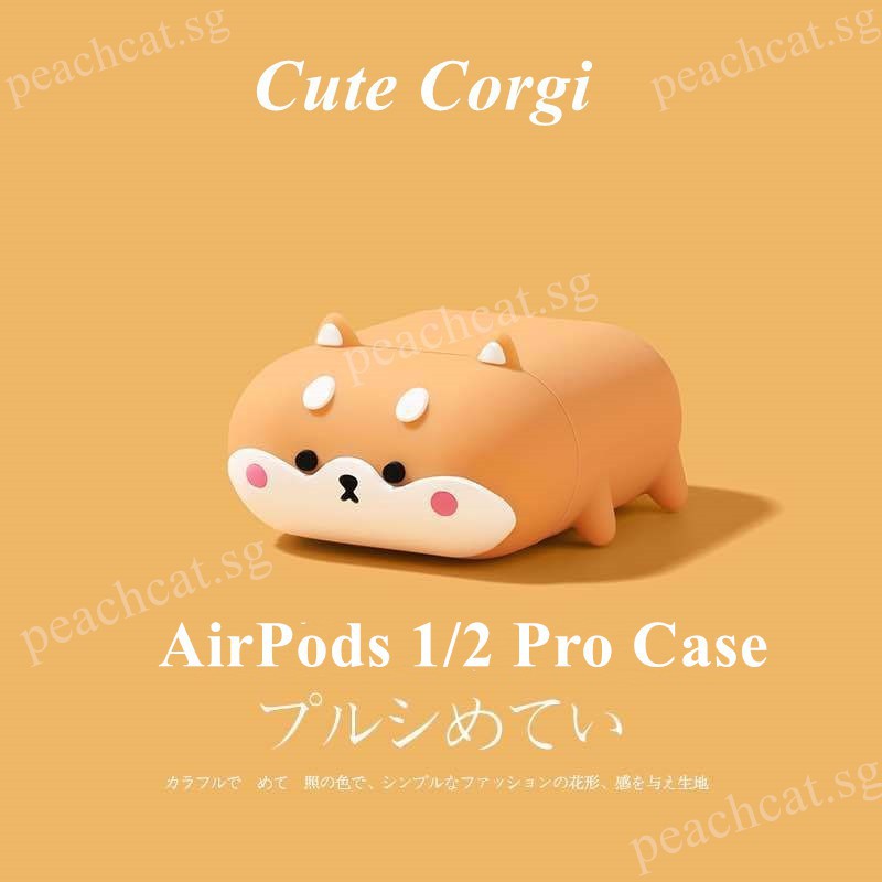 Vỏ Đựng Bảo Vệ Hộp Sạc Tai Nghe Airpods 1 / 2 Hình Cún Corgi