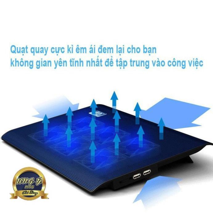 [GIÁ TỐT] Đế Tản Nhiệt Nuoxi L112 - 6 Quạt Cực Mạnh Chạy Cực Êm