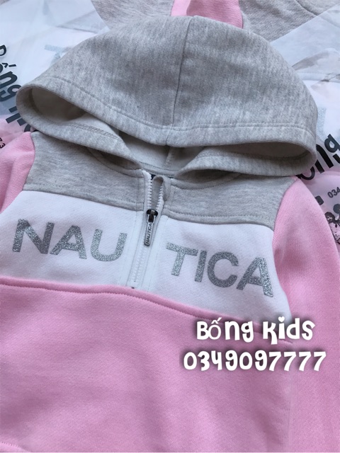 Bộ Nỉ Bé Gái Thể Thao Hồng Nautica