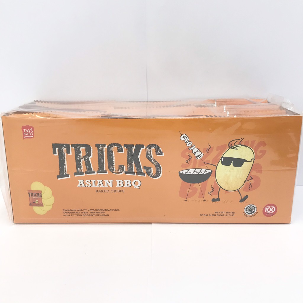 Bánh Khoai Tây Lát Tricks Vị BBQ Châu Á (Hộp 30 gói x 18gr)