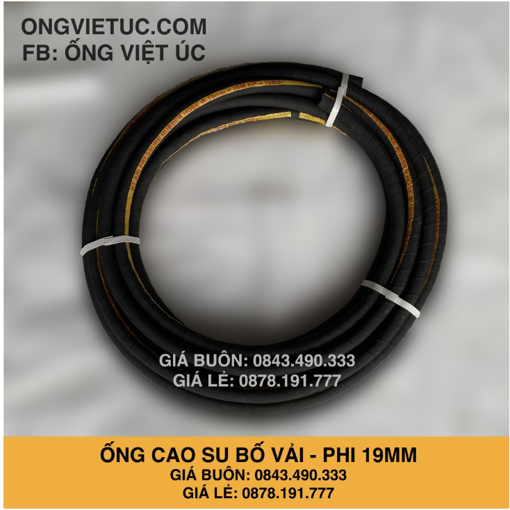 Ống cao su bố vải Việt Úc Phi 19mm - Cuộn 20m  - hàng chính hãng KT