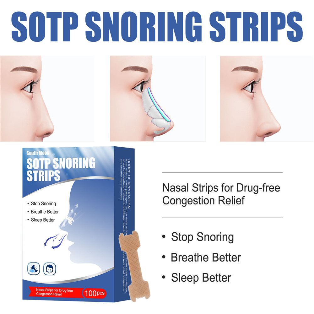 [Hàng mới về] Hộp 100 miếng dán mũi chống ngáy sử dụng khi ngủ hiệu quả tiện lợi