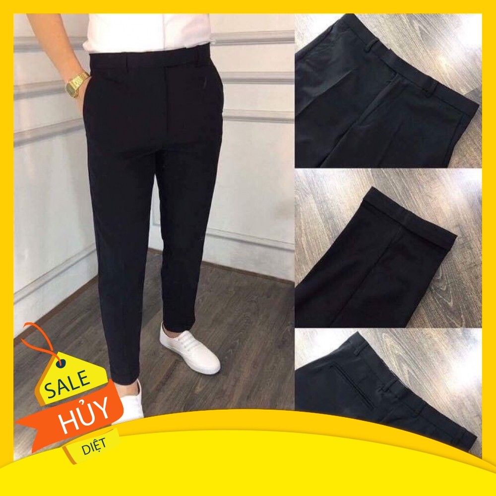 Quần âu nam đen , quần tây nam cao cấp dáng ôm body Hàn Quốc vải chống nhăn chống xù