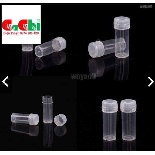 Lọ đựng mẫu 5 ml bằng nhựa nắp ấn