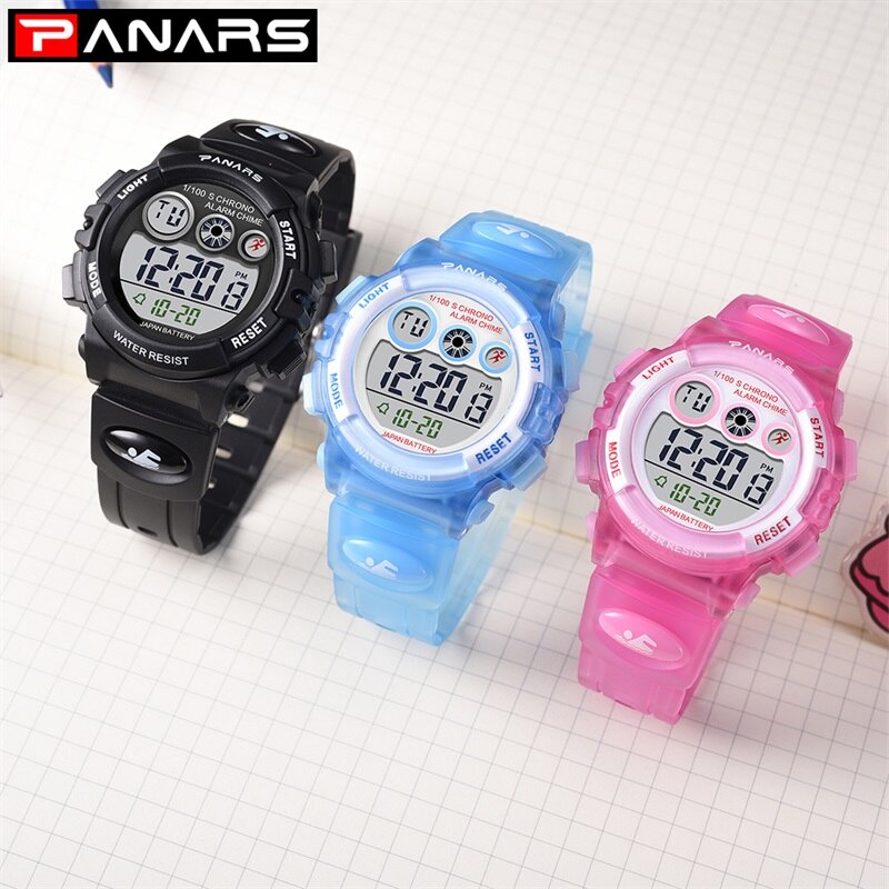 Đồng hồ trẻ em thông minh PANARS, đồng hồ thông minh trẻ em đeo tay có đèn Led báo động bé trai bé gái - TOP WATCH