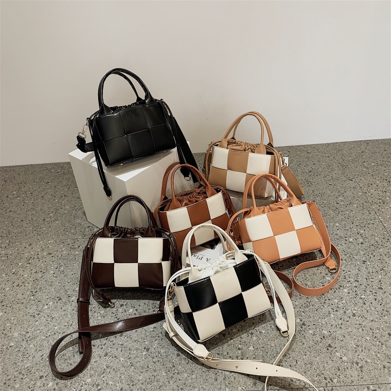 Túi Đeo Vai Sức Chứa Lớn Họa Tiết Kẻ Ô Thanh Lịch Dành Cho Nữ