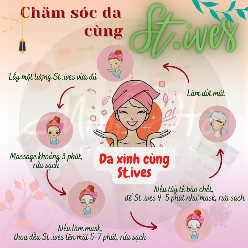 Sữa rửa mặt tẩy tế bào da chết St.Ives 170g (Tươi Mát Trái Mơ, Bơ mật ong, Cafe...